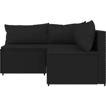 vidaXL Polyrattan Lounge-Set 3-tlg. schwarz inkl. Kissen 319780