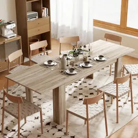 Homcom Esstisch ausziehbar 180-260 x 76,6 cm beige