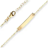 Schmuck Krone Goldarmband 1,6mm Id-Armband Ankerkette diamantiert aus 585 Gelbgold 16cm, Gold 585 goldfarben