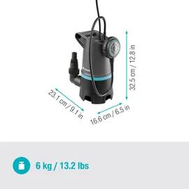 Gardena Schmutzwasser-Tauchpumpe 20000 BASIC 550 W, max. Fördermenge: 20.000 l/h, Eintauchtiefe: 9 m
