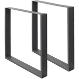 ECD Germany Tischbeine Dunkelgrau, Metall, 60x8x72 cm, Anthrazit, Stahl, Industriedesign - 2 Jahre Gewährleistung - mind. 14 Tage Rückgaberecht - Grau