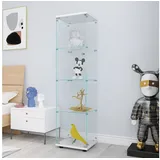 Furnishings Home Glasvitrine Vitrine Doppeltür Hoch Eckvitrine, Mit Sicherheitsschloss (Größe:42 x 36 x 164 cm, 1 tlg) Standvitrine, Mit LED-Beleuchtung, perfekt für Sammler, vielseitig weiß 42 cm x 164 cm x 36 cm