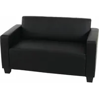 Modular 2er Sofa Couch Moncalieri Loungesofa Kunstleder 136cm schwarz