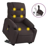 vidaXL Massagesessel mit Aufstehhilfe Dunkelbraun Stoff