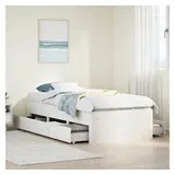 vidaXL Massivholzbett 90 x 200 cm Weiß