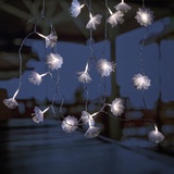 MARELIDA LED Lichterkette Eisblume - Fiberglasblumen - 20 warmweiße LED - Trafo L: 3,7m