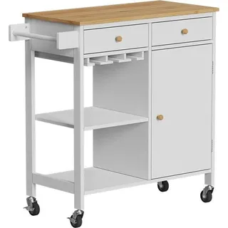 Vicco Servierwagen, Trayz, Weiß, 89 x 87 cm mit Rollen