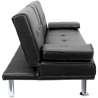 MCW Schlafcouch Kunstleder 3-Sitzer Schwarz