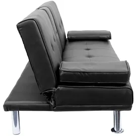 MCW Schlafcouch Kunstleder 3-Sitzer Schwarz