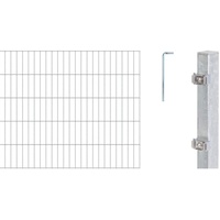 GAH ALBERTS Doppelstabmattenzaun als 30 tlg. Zaun-Komplettset mit Klemmlasche 6-5-6 mm Stahldraht verschiedene Längen und Höhen feuerverzinkt Höhe 100 cm Länge 28 m