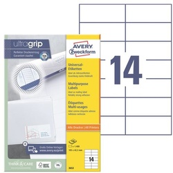 Avery Zweckform 1400er-Pack Universal Klebeetiketten »3653« weiß
