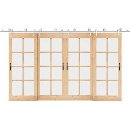 vidaXL Schiebetür-beschlagsatz 400 Cm Edelstahl Silbern Vidaxl