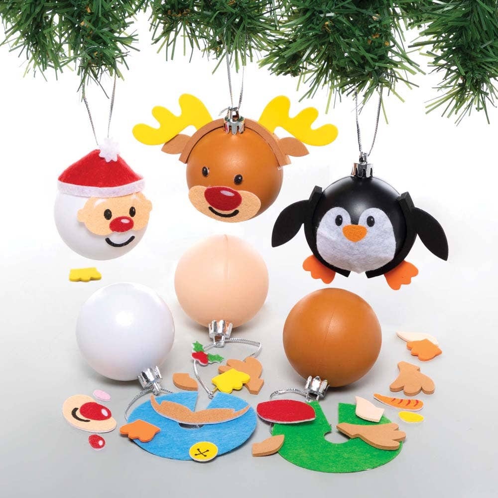 Weihnachtskugeln in verschiedenen Charakteren (6 Stück) Bastelaktivitäten zu Weihnachten