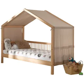 Vipack Hausbett 90 x 200 cm Buche massiv natur rosa
