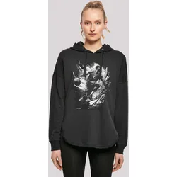 Kapuzenpullover F4NT4STIC "Basketball Splash Sport OVERSIZE HOODIE", Damen, Gr. XS, schwarz, Obermaterial: 100% Baumwolle, casual, oversize, Langarm, Pullover, Print