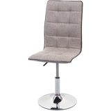 MCW Esszimmerstuhl MCW-C41, Stuhl Küchenstuhl, höhenverstellbar drehbar, Stoff/Textil ~ creme-grau