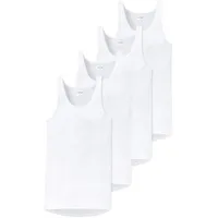 SCHIESSER Unterhemd 4er Pack - Sport-Jacke, Original Feinripp Weiß 2XL