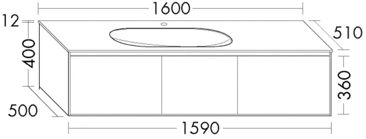 Burgbad Glas Waschtisch-Set rc40 Solitaire Matt Anthrazit Matt/Dunkelgrau Hochglanz, SGAS160F4513A01 SGAS160F4513A0121