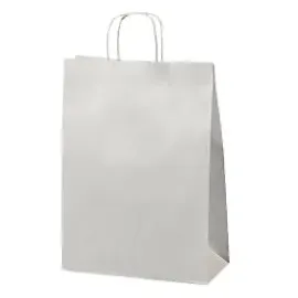 Papiertüte Gewundener Griff 240 x 110 x 330 mm 8,7 L Weiß 250 Stück