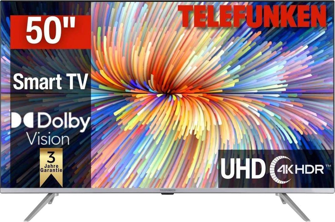 Telefunken D50V850M5CWH LED-Fernseher (126 cm/50 Zoll, 4K Ultra HD, Smart-TV) schwarz