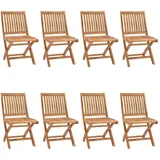 vidaXL Klappbare Gartenstühle mit Kissen 41 x 41 x 88 cm creme 8 St.