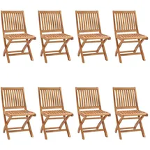 vidaXL Klappbare Gartenstühle mit Kissen 41 x 41 x 88 cm creme 8 St.