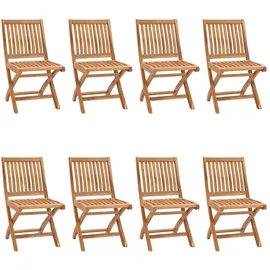 vidaXL Klappbare Gartenstühle mit Kissen 41 x 41 x 88 cm creme 8 St.