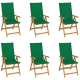 vidaXL Gartenstuhl 60,7 x 93,9 x 32,9 cm grün 6 St.
