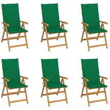 vidaXL Gartenstuhl 60,7 x 93,9 x 32,9 cm grün 6 St.