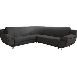 Ecksofa TRENDMANUFAKTUR "Rondo II, L-Form", grau (dunkelgrau), B:267cm H:85cm T:247cm, Struktur (100% Polyester), Sofas, wahlweise mit Federkern, wahlweise mit Bettfunktion