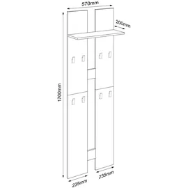 VCM Wandgarderobe Salia Weiß