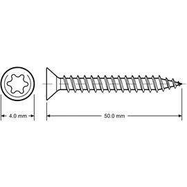 Primaster Spanplattenschrauben TX20 Ø 4,0 x 50 mm 140 Stück