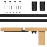 Relaxdays Tischplattenverlängerung, 60 cm, Tischverlängerung 2-armig, Tischbeschlag 80 kg, ausziehbar, Metall, schwarz