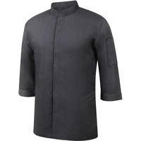 METRO Professional Kochjacke, Polyester / Baumwolle, mit langen Ärmeln, Jeans Optik, für Herren, Größe XXXL, schwarz