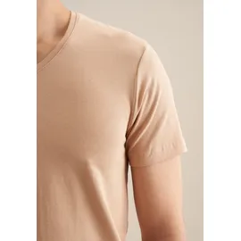 Seidensticker T-Shirt SEIDENSTICKER "Schwarze Rose", Herren, Gr. XL, beige (natur), 95% Baumwolle, 5% Elasthan, unifarben, slim fit, V-Ausschnitt, Shirts T-Shirt, 1/2 V-Neck Uni