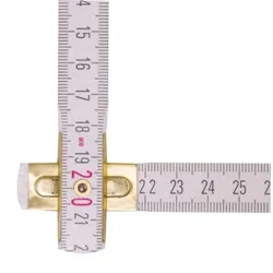 Holz-Gliedermaßstab Type 1907, 2 m, weiß, metrische Skala