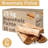 Flameup - Brennholz Fichte Kaminholz 25 kg Holz 30 cm Für Ofen und Kamin Kaminofen Feuerschale Grill Feuerholz Holzscheite Wood Kammergetrocknet