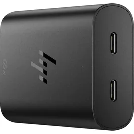 HP USB-C 65W GaN Ladegerät/ Netzteil Schwarz, 2x USB-C, inkl. 1m USB-C Kabel, 1m Netzkabel (Schuko)
