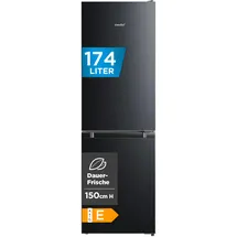 Midea Comfee RCB169DK2 Kühl-Gefrierkombination (174 l, 1500 mm hoch, Schwarz)