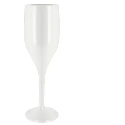 72 Mehrweg Sektgläser weiss SAN 150ml Spritzguss Wiederverwendbar Kunststoff Sektflöte unzerbrechlich