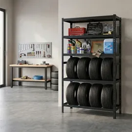 Relaxdays Reifenregal Stahl 210 x 110 x 40 cm schwarz für 8 Reifen