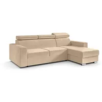 Altdecor Ecksofa Beige... Textil, 4-Sitzer, L-Form, Ottomane rechts, 242x168