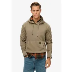 Superdry für Herren. M2013078A Locker sitzendes Kapuzensweatshirt mit braunen Kontrastnähten (L), Lässig, Baumwolle