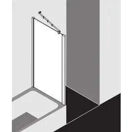 Kermi Raya Seitenwand auf Badewanne RATVD09017VPK 90x175cm, ESG klar, silber hochglanz