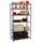 Simonrack Schwerlastregal, Lagerregal, 250x90x30 cm, Traglast pro Boden: 150 kg, 6 Stk., Stecken, Blau/Orange)