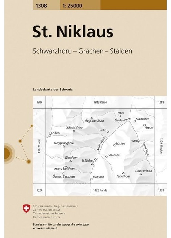 Landeskarte Der Schweiz 1308 St. Niklaus, Karte (im Sinne von Landkarte)
