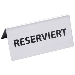 Contacto Tischschild RESERVIERT, schwarze Laserung
