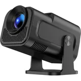 OKYUK Beamer 4k mit Android 11, Full HD 1080P Mini Beamer, WiFi6 & Bluetooth 5.0, 180 °drehbarer Outdoor Beamer, Smart Beamer mit Projektionsleinwand für Handy/Laptop (Schwarz)