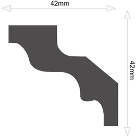 MDEKOR 100 Meter Deckenleisten Styropor XPS Stuckleisten Abschlussleiste Decke Weiss 40 x 40 mm Zierprofile Styroporleisten Deckenleisten Zierleisten Spar...