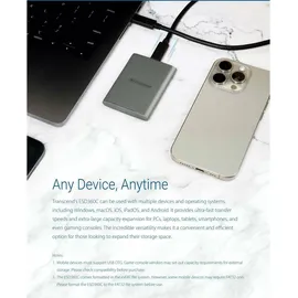 Transcend ESD360C 2 TB USB-C 20 Gbit/s Grau TS2TESD360C